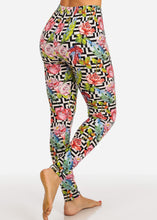 Load image into Gallery viewer, Blossom Pattern Multi Color Women&#39;s Leggings Skinny Leg Pants F-680