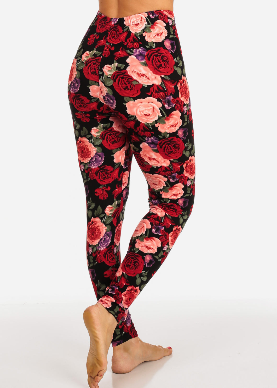 Red Rose Pattern Multi Color Women's Leggings Skinny Leg Pants N226 – One  Size Fits