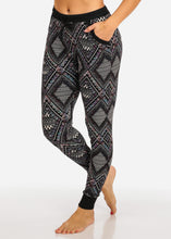Load image into Gallery viewer, Black Checker Women&#39;s Pattern Joggers Wais Band L-467