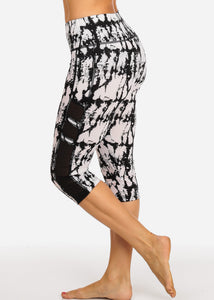 Abstract Pattern Women's Capri Leggings Pull on Style D1086