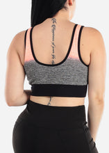 Load image into Gallery viewer, Women&#39;s Seamless Orange and Grey Sports Bra K148