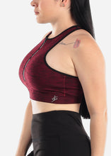 Load image into Gallery viewer, Woemn&#39;s Fashion Red Zip-Up Racerback Sports Bra K215