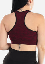 Load image into Gallery viewer, Woemn&#39;s Fashion Red Zip-Up Racerback Sports Bra K215
