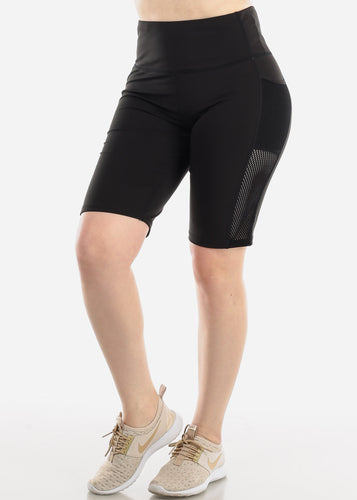 Women's Activewear Black Biker Shorts Y6693
