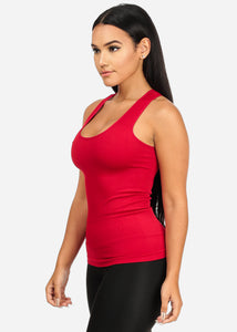 Stretchy Spandex Women's Red Color Tank Top CC-0531