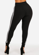 Load image into Gallery viewer, Active Skinny Black Women&#39;s Joggers High Rise JK-Stripe