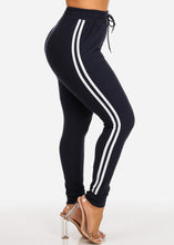 Load image into Gallery viewer, Active Skinny Black Women&#39;s Joggers High Rise JK-Stripe
