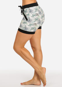Light Breeze Pattern Women,s Side Pockets Shell Shorts L-501
