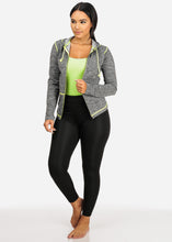Load image into Gallery viewer, Neon Green Light Women,s Long Sleeves Active Sports Wear Hoodie HD001