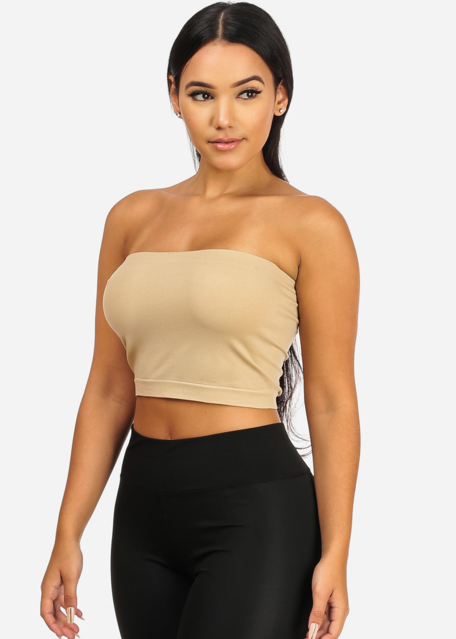 Strapless Women's Tan Tube Top One Size BRA-1115 – One Size Fits