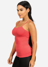 Load image into Gallery viewer, Women&#39;s Spaghetti Strap Coral Color Sleeveless Top T-03R