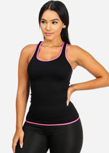 Load image into Gallery viewer, Black With Pink Stripe Women&#39;s Tank Top Model 0531-NS