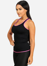 Load image into Gallery viewer, Black With Pink Stripe Women&#39;s Tank Top Model 0531-NS