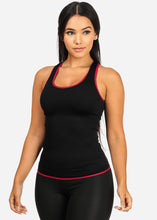 Load image into Gallery viewer, Black With Red Women&#39;s Stretchy Tank Top 0531-NS