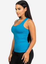 Load image into Gallery viewer, Stretchy Spandex Women&#39;s Blue Color Tank Top Tank Top CC-0531