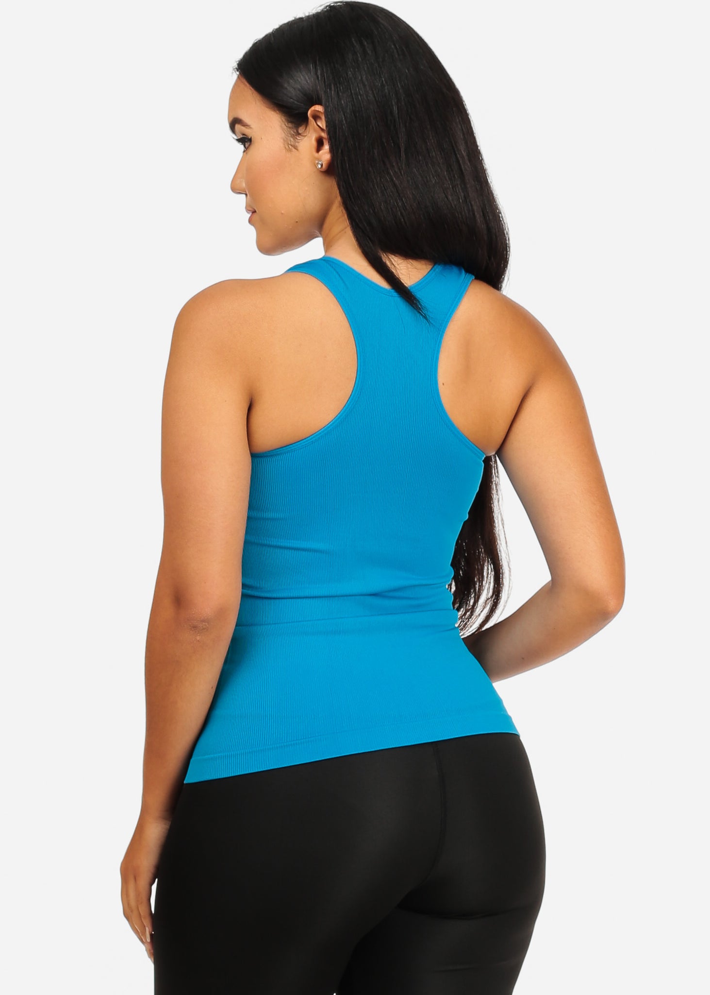Stretchy Spandex Women's Blue Color Tank Top Tank Top CC-0531 – One Size  Fits