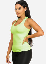Load image into Gallery viewer, Stretchy Spandex Women&#39;s Neon Yellow Color Tank Top CC-0531