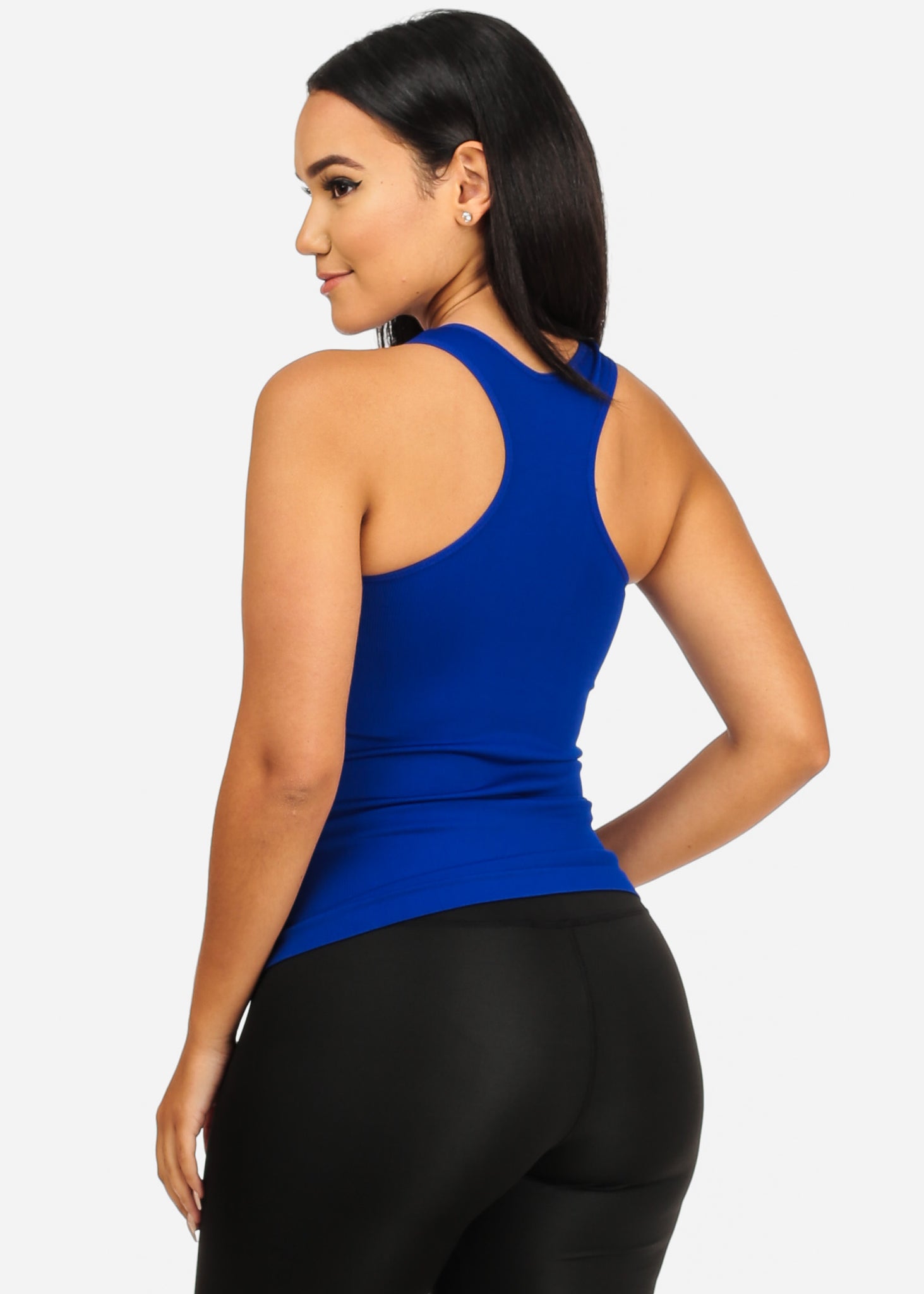Stretchy Spandex Women's Royal Blue Color Tank Top CC-0531 – One